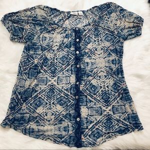 Cato Bohemian Colorful Sheer Top